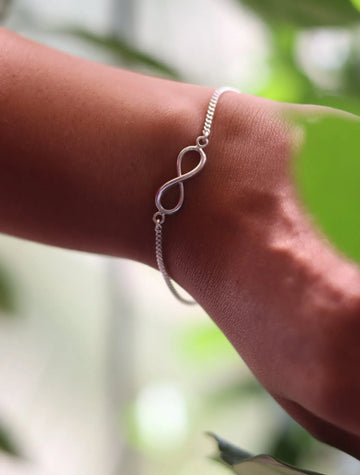 Pure 925 Silver Big Infinity Bracelet