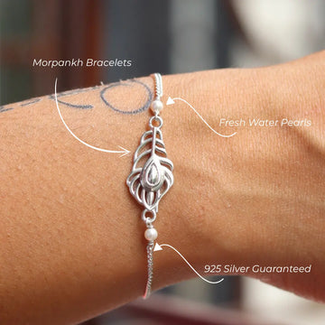 Pure 925 Silver Krishna Morpankh Bracelet – Inspired by Krishna’s Grace
