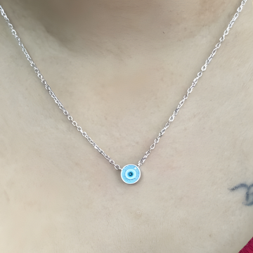Day 12 - Turquoise Stone Evil Eye 925 Pure Silver Chain Pendant ✨