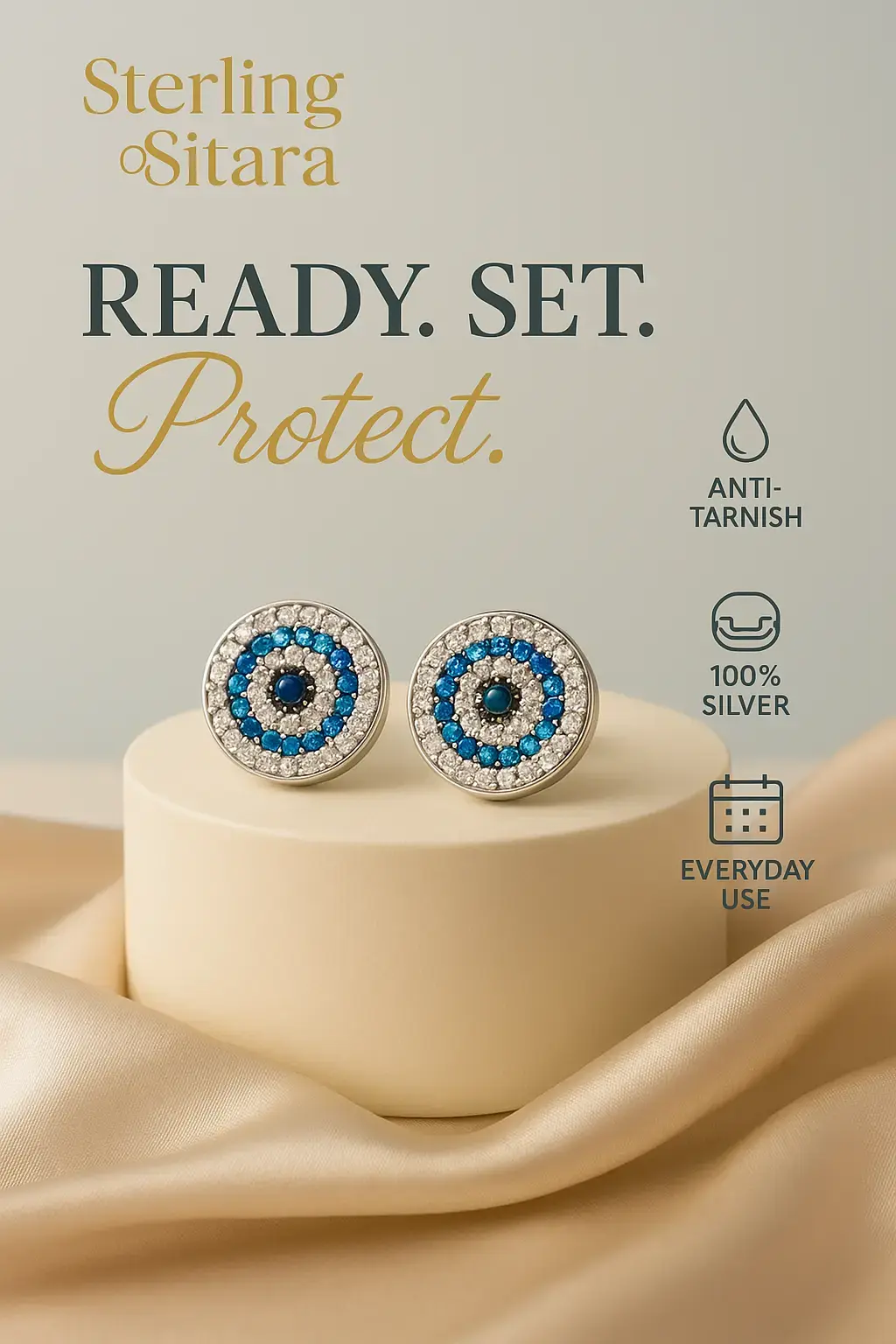 Day 3 - Evil Eye Earrings – Pure Silver