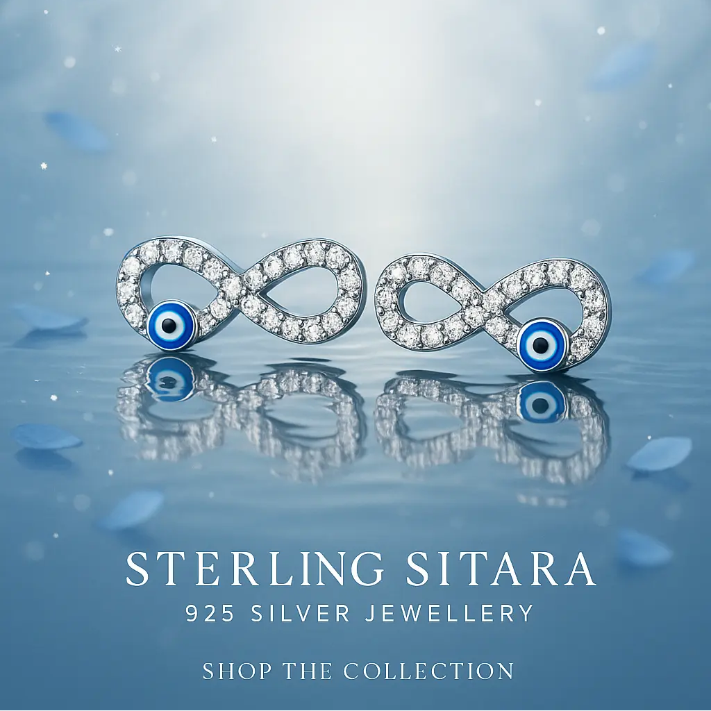 Day 4 - ♾️ Evil Eye Infinity Pure Silver Earrings