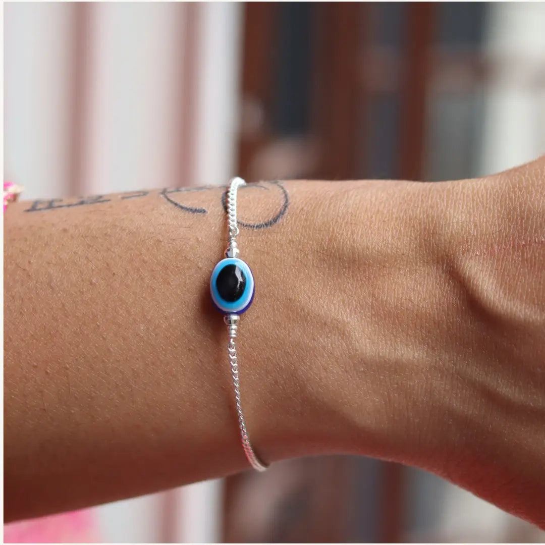 Pure 925 Silver Evil Eye Bracelet