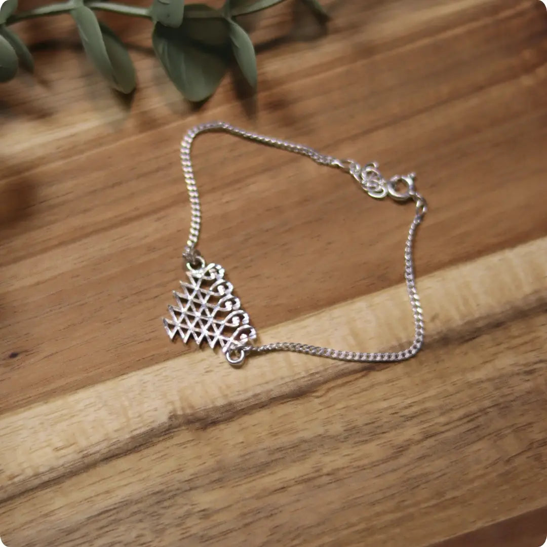 Pure 925 Silver Sarawasti Veena Vidhya Bracelet