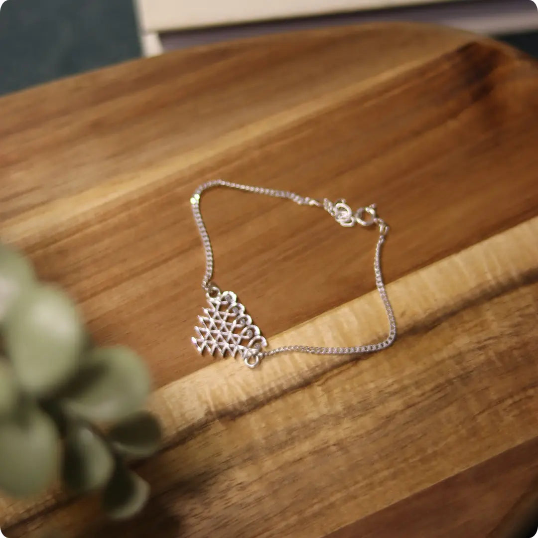 Pure 925 Silver Sarawasti Veena Vidhya Bracelet