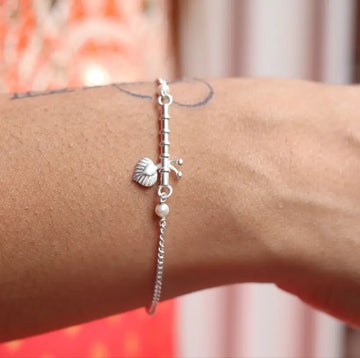 Pure 925 Silver Krishna Bansuri Bracelet – Feel the Divine Connection
