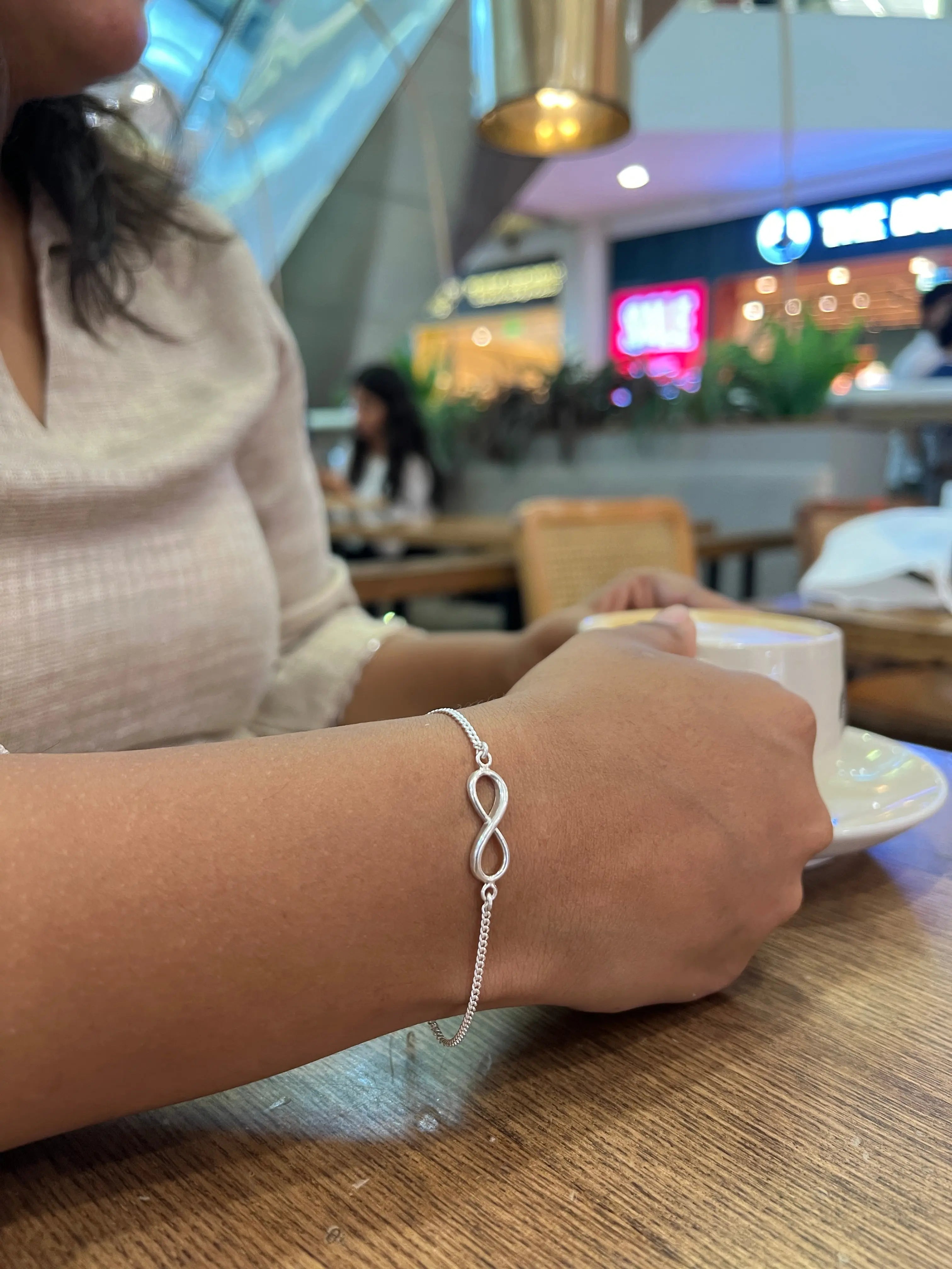 Pure 925 Silver Big Infinity Bracelet