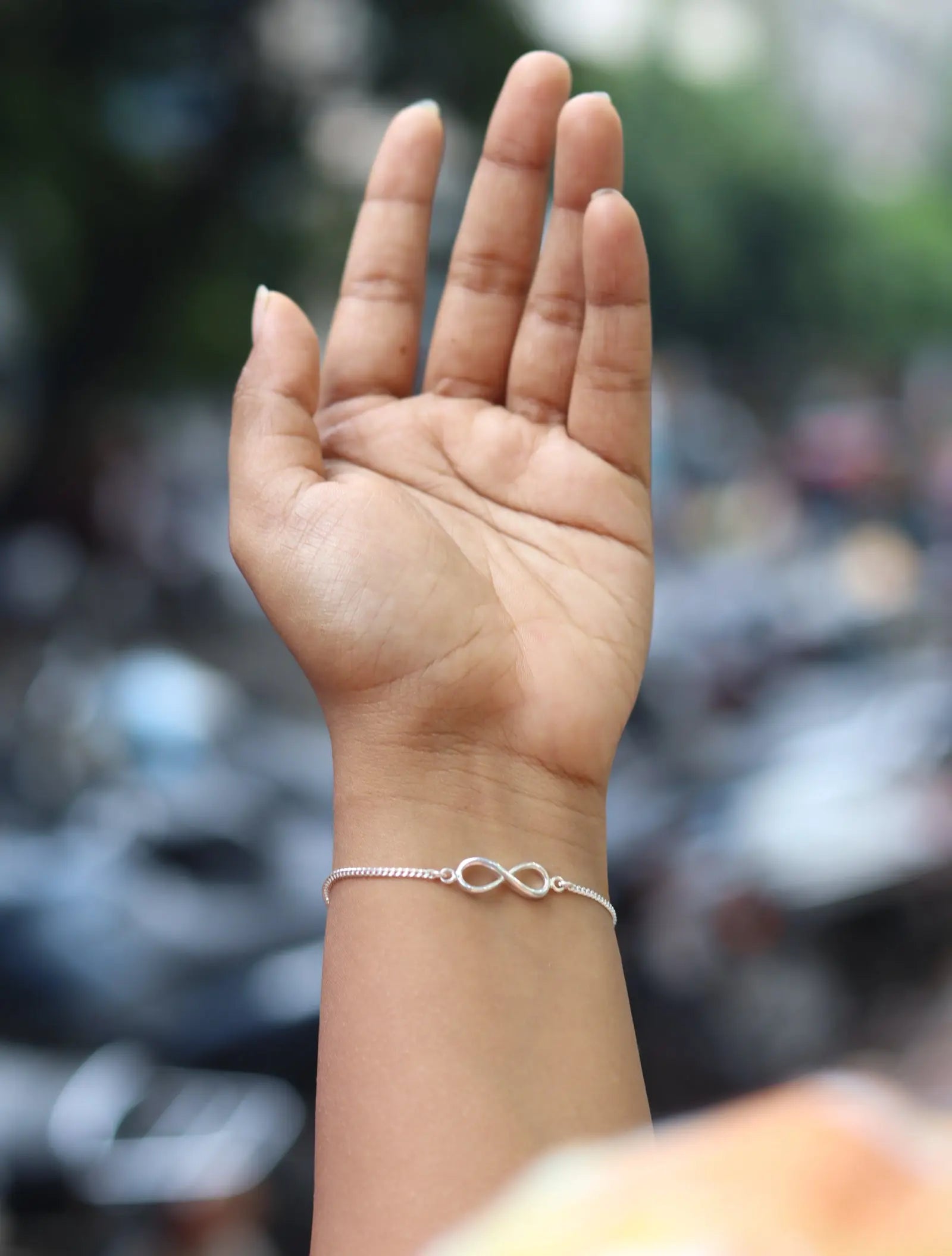 Pure 925 Silver Big Infinity Bracelet