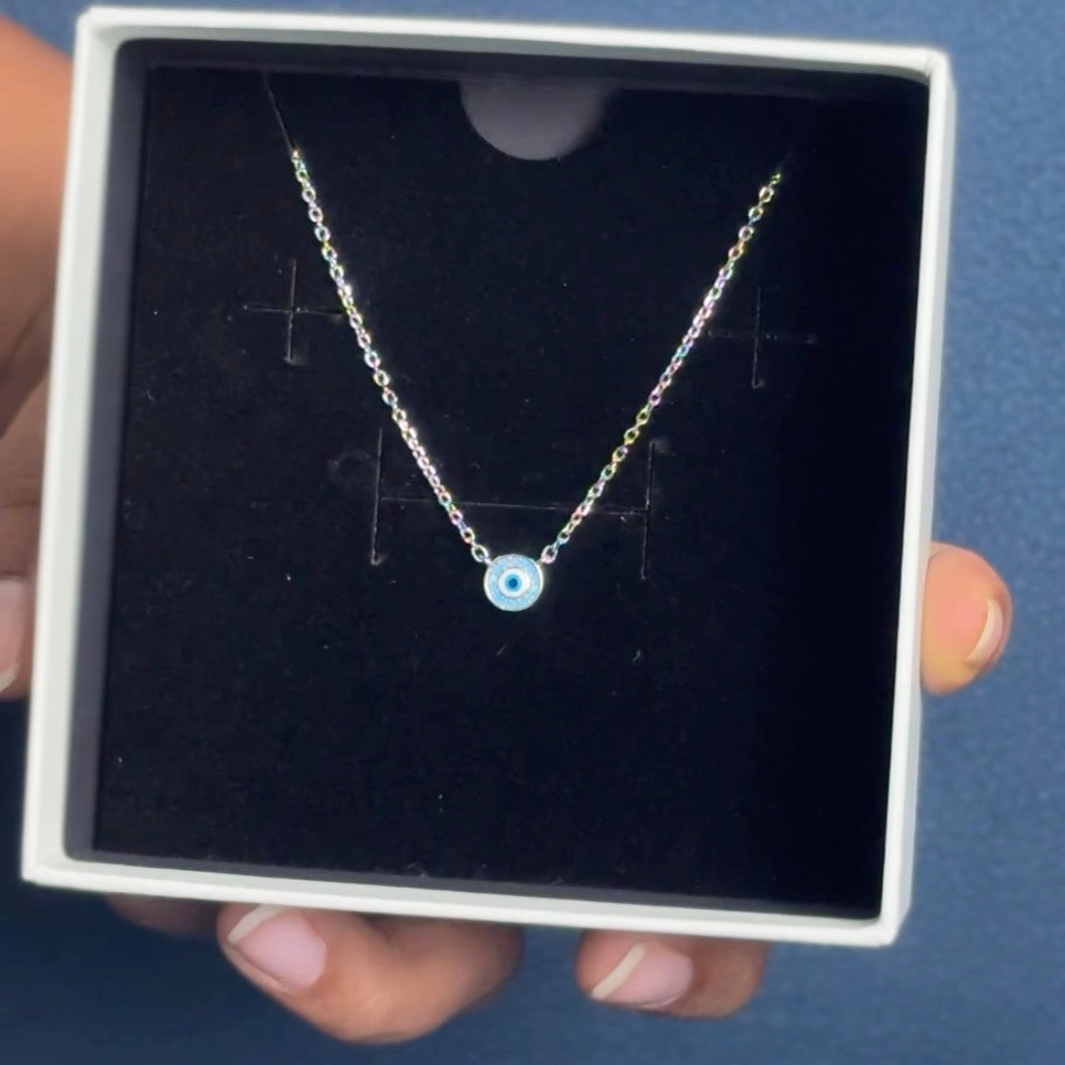 Day 7 - Pure Silver Evil Eye Chain Pendant