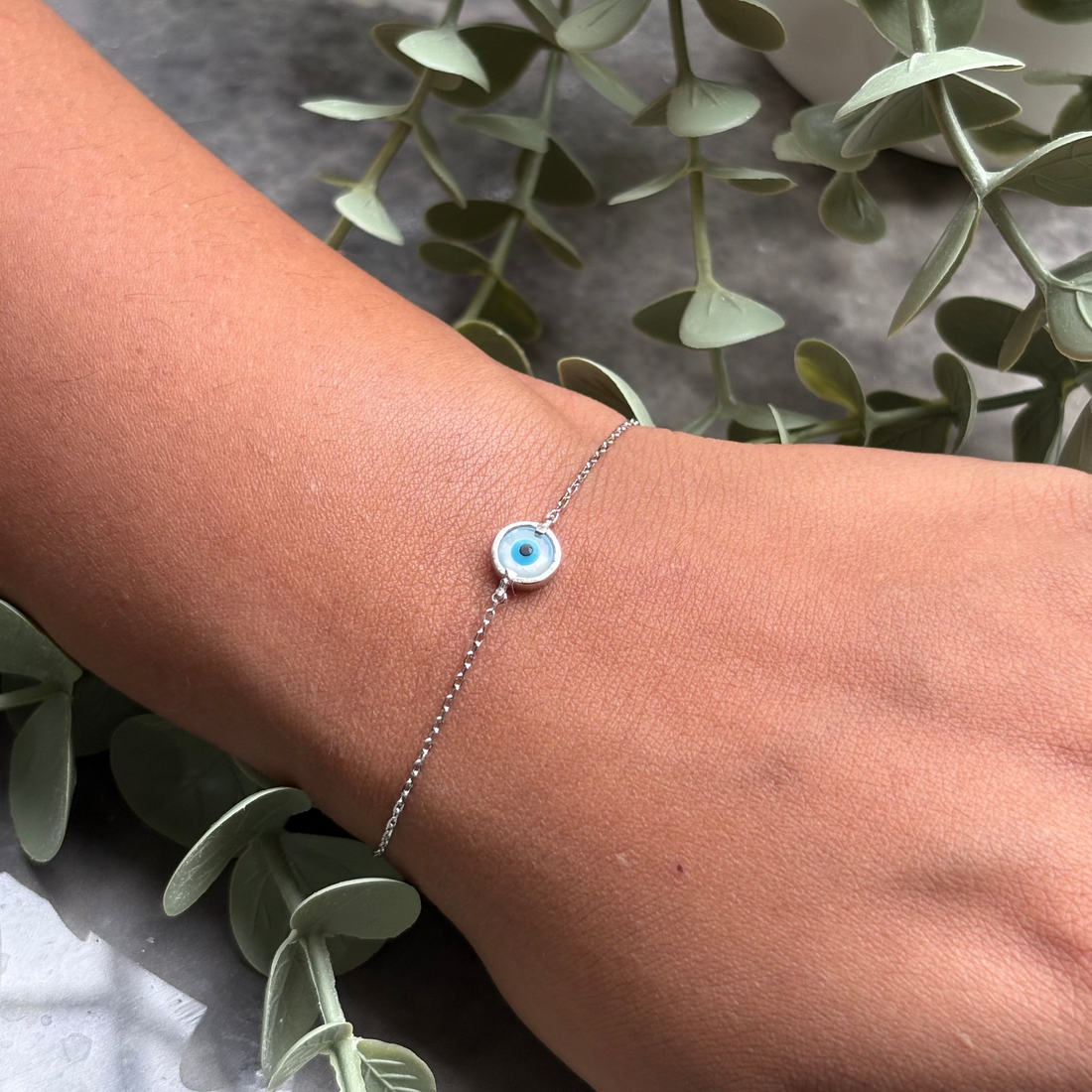 Day 8 - Pure Silver Evil Eye Bracelet