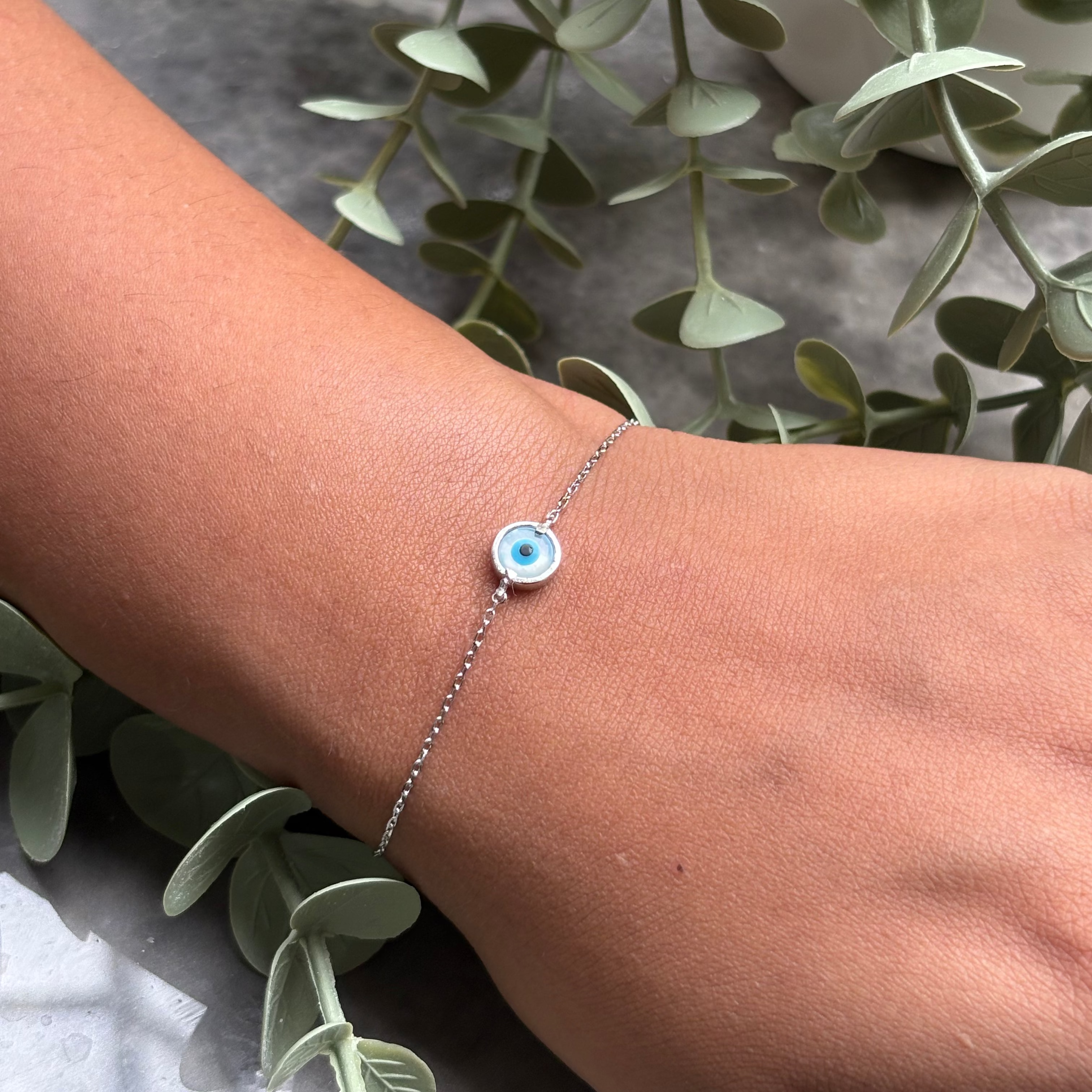 Day 8 - Pure Silver Evil Eye Bracelet
